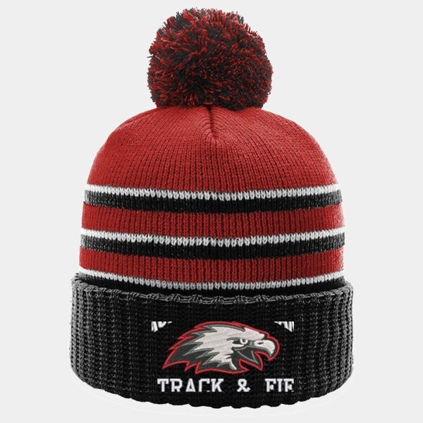 Stripe Pom Cuffed Beanie Thumbnail