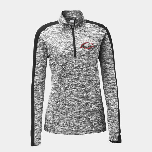 Ladies Sport-Tek Electric Heather Colorblock 1/4-Zip Pullover Thumbnail